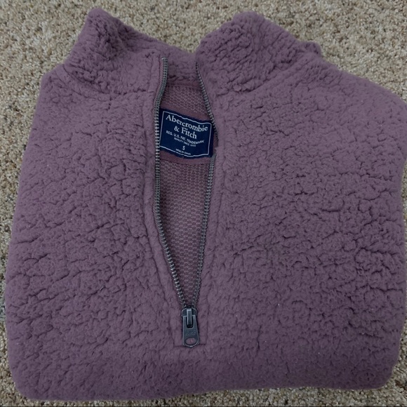 Abercrombie Sherpa Quarter Zip Pullover Hoodie - Picture 4 of 6